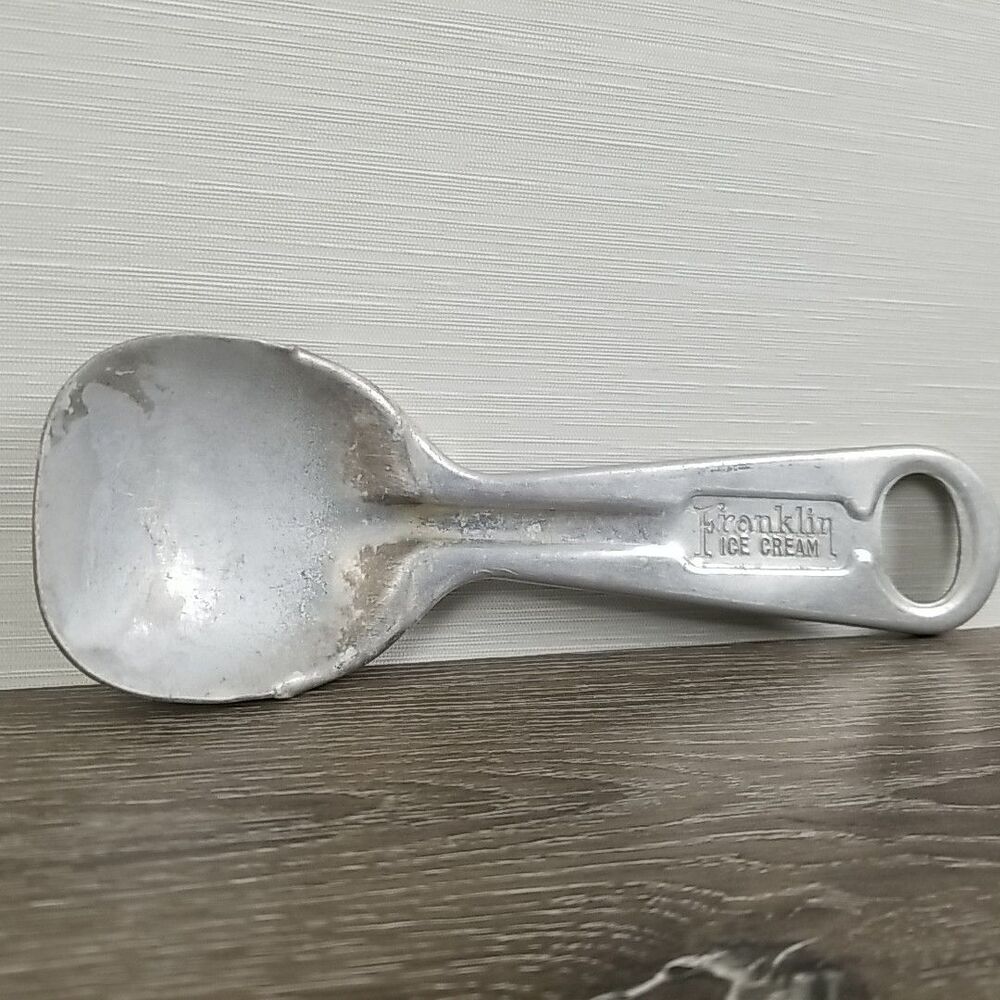Vintage 1950's "Franklin Ice Cream" Aluminum Ice Cream Scoop Short’ning Spoon